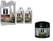Mobil1 M1-204A Engine Oil Filter & 7 Qts Mobil1 0W20 E/P Full Syn. H/M Motor Oil (for: Triumph)