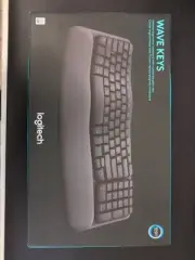 Logitech Wave Keys Wireless and Bluetooth Ergonomic Keyboard, Multi-OS- Graphite
