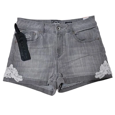 Superdry Cut Off Shortie Shorts 30” Waist - Grey Optic - Denim