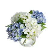 Glamorous Fusion Blue & White Hydrangea Artificial Fake Plant Decorative Mixed A