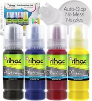 Rihac Sublimation Ink for Epson Ecotank Printers with No Mess Key Nozzle Set ...