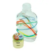 Murano Glass Perfume Bottle Light Green Yellow Multi Coloured Red Millefiori