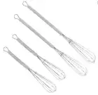 [4 Pack] Mini Wire Kitchen Whisks Small Egg Whisk Gravy Sauce Mini Whisk Silver