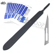 Lot Of 10 Pieces Sterile Surgical Blades #11 With Black Scalpel Handle #3