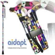 Folding & Extendable Patterned Walking Stick - Retro Sixities Patten - *QUALITY*