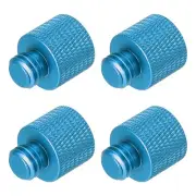 Mic Stand Adapter 3/8 Male to 1/4 Female Camera Screw Thread Adapter Blue 4Pack