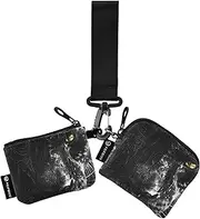 [XYMZR] Mini Zip Around Wristlet keychain Wallet Cheetah Head Closeup for Women Personalized Pattern Detachable Dual Pouch Wristlet Portable Wallet Phone Coin Purse, Multi-colored, One Size