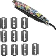 Ipetboom Elegant Stainless Steel Razor Acrylic Handle Multifunctional Shaving Tool for Beard Eyebrow Trimming