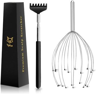 20 Fingers Head Massager Scalp Massager Head Scratcher Extendable Back Scratc...