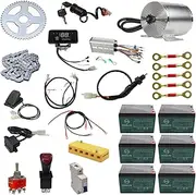 YC Yier Electric Brushless DC Motor,72V 3000W Brushless Electric Motor,4900RPM Brushless Motor Kit,w/Controller and Battery Charger for Electric Scooter E Bike Motor Motorcycle DIY Part Conversion Kit