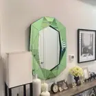 Accentuates Wall Decor Mirror Clock Hand-pieced Beveled Diamond Edge Living room