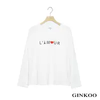 在飛比找momo購物網優惠-【GINKOO 俊克】LAMOUR字樣上衣