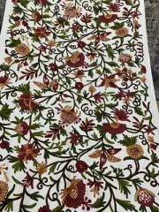 Kashmir Wool embroidery Crewel Curtain Fabric ,Upholstery,Drapery, 30 Meters