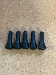 Set of 5: Snap In Black Rubber Tire Valve Stems 1-1/4" Most Common Size TR413