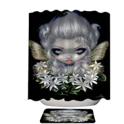White Flowers Starry Wild Jasmine Fairy Shower Curtain