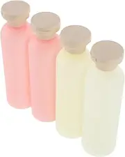 FIXOSHEE 4pcs Refillable Travel Bottles with Cap Lightweight Pe Containers for Shampoo Lotion Body Wash Conditioner and More for Toiletries The Go