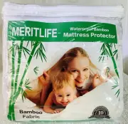 Meritlife Waterproof Bamboo Mattress Protector California King Deep Pocket Fit
