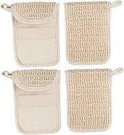 SHOWERORO 2pc Natural Cotton Loofah Bag Bubble Foam Net Pouch Drawstring Bath Shower Face Wash