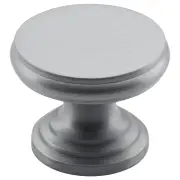 3.2cm Round Flat Cupboard Knob, Satin Chrome