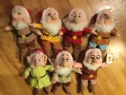Disney World Seven Dwarfs in Santa Hats 11” - Complete Set of 7 - NEW