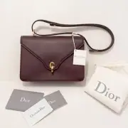 Christian Dior C'est Dior Leather Flap Bag in Deep Amaranth Burgundy