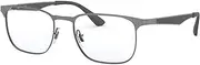 [Ray-Ban] RX6363 Eyeglasses Bundle: RX 6363 2553 Brushed Gunmetal On Gunmetal and Universal Anti-slip Silicone Leash, Brushed Gunmetal on Gunmetal