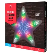 Multi Colour FLASHING STAR Digital 45 LED Hanging Outdoor Christmas Light 50cm