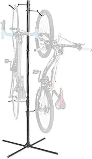 CyclingDeal Bike Vertical Freestanding Hanger Parking Rack - Fully Adjustable Gravity Storage Floor Stand - Safe & Secure for Hanging MTB Road Bicycles in Garage or Home