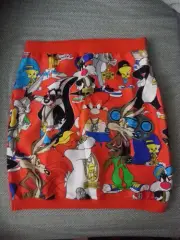 Womens Moschino Couture Skirt X Jeremy Scott Looney Tunes Skirt Size Med