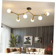 Modern Sputnik Semi Flush Mount Ceiling Light Fixture Gold and 6-Lihgt