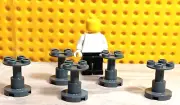 LEGO Supports Lot of 5 Round Gray Stackable 2x2x2 Dark Blue Gray Pillar Building