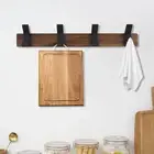 Coat Rack Wall Mount 15.7inch Metal Coat Hooks Walnut Wood Coat Rack Wall SePgU