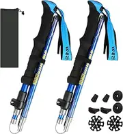 Walking Poles - 2 Pack Collapsible Trekking Hiking Poles with Quick Lock System, Folding, Telescopic, Ultralight for Senior Trekking, Backpacking, Hiking