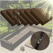 Waterproof Sofa Seat Cushion Cover Set 6 Piece Zippered Cushion Chair Pads Removable Cover for Indoor Outdoor Patio Rattan Furniture 50x55cm Size