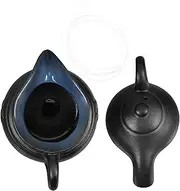 Mipcase 1 Set Fountain Flowing Water Clay Pot Aquarium Fish Tank Decoration Desk Water Fountain Desktop Fountain Waterfall Aquarium Decorations Waterfall Decoration Ceramics Black