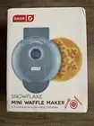 Dash Snowflake Mini Waffle Maker DMF001BM 4" Cooking Surface