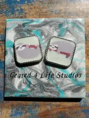 Sloth print tack Conchos, custom screwback horse tack conchos, bridle conchos