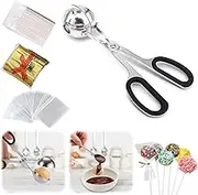 Cake Pop Kit,Cake Pop Mold with 100 Cake Pop Bags, 100 Twist Ties, 100 Cake Pop Sticks, Cake Pop Maker for Cakepops, Lollipop, Candies, Chocolates and Cookies (Black, S)