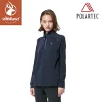 【WILDLAND 荒野 女 POLARTEC 彈性類羊毛功能上衣《迎賓藍》】P2605/機能衣/保暖衣/衛生衣/內搭