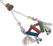 Happyyami Parrot Training with Hanging Bell Safe and Durable Bird Cage Accessory for Essential Physical Activity for Pet Birds