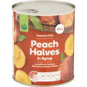 Woolworths Peach Halves In Syrup 825g