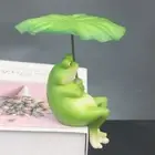 Cute Lotus Leaf Frog Figurine Garden Animal Statue Living Room Bedroom