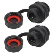 2Pcs RJ45 Shielded Panel Mount Connector CAT6A Socket Cat5/5e/6/6E 2PCS