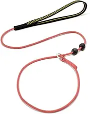 Slip Leads for Dogs,Top Speed Training Dog Leash,2-in-1 Slip Collar Dog Training Lead & Collar,4ft Thin Slip Lead,sturdyand Durable, Leash Suitable for Small, Medium, and Large Dogs(Pink)