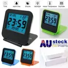 LCD Backlit Folding Travel Clock Date Temperature Display Digital Alarm Clock AU