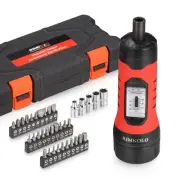 Torque Screwdriver Wrench Set (10-65 In.lb ±1) with 29 S2 Alloy Bits & 5 Driv...
