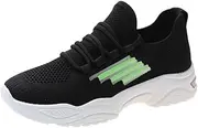 [MNSSRN-MM] Hollow Breathable Sneakers, Summer New Flying Woven Comfortable Sweat-Absorbent Wild Fashion Light Running Shoes Ladies Casual Net Shoes,Black,39