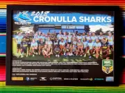Framed 2018 CRONULLA SHARKS NRL Poster - 45cm x 32cm x 3cm