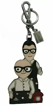 Dolce&Gabbana Unisex Multicolor Keychain Leather Logo #DGFAMILY Clasp Keyring