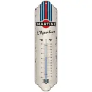 Nostalgic Art Martini L'Aperitivo Racing Stripes Wall Room 28x6.5cm Thermometer